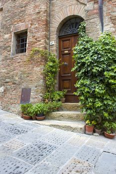 lovely tuscan street, Montepulciano, Italy
