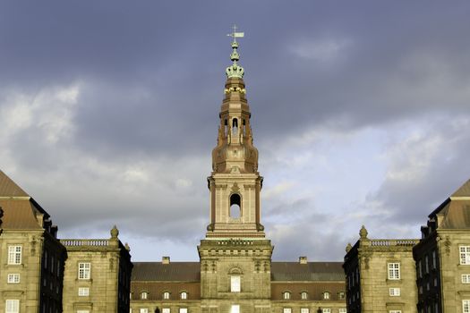 Christiansborg Palace in the center of Copenhagen,  Denmark. Seat of the Danish government