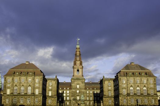 Christiansborg Palace in the center of Copenhagen,  Denmark. Seat of the Danish government