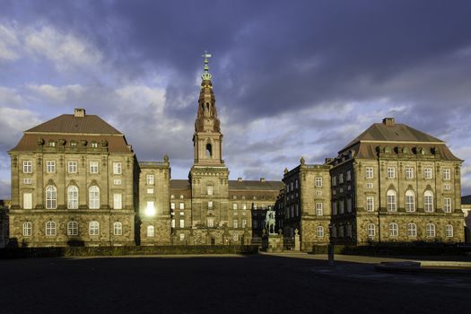 Christiansborg Palace in the center of Copenhagen,  Denmark. Seat of the Danish government