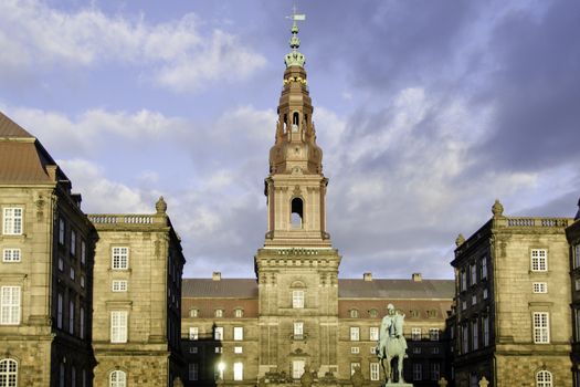 Christiansborg Palace in the center of Copenhagen,  Denmark. Seat of the Danish government