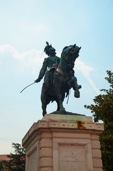 Statue of Vittorio Emanuele II, first king of Italy, in Verona