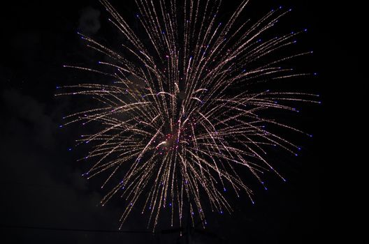 celebrate festival fire work on black sky background