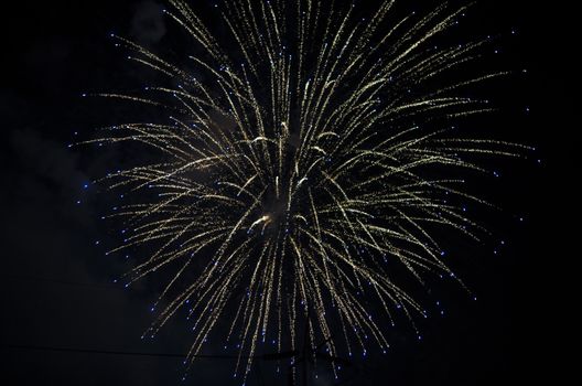 celebrate festival fire work on black sky background