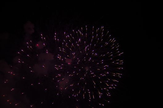 celebrate festival fire work on black sky background