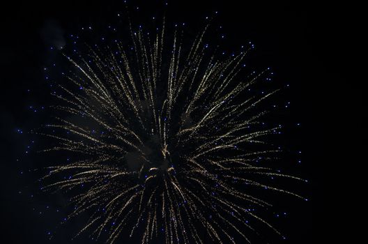 celebrate festival fire work on black sky background