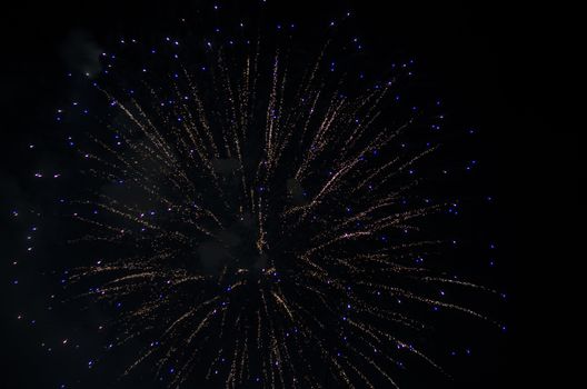 celebrate festival fire work on black sky background