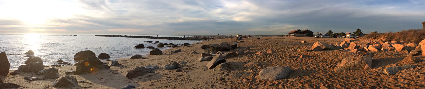 The Connecticut shoreline overlooking the Long Island Sound in Hammonasset State Park.