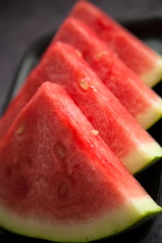 Fresh water melon slices close up