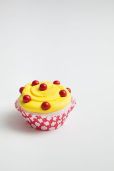 Colorful decorated cupcake closeup