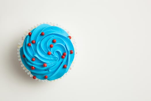 Colorful decorated cupcake closeup