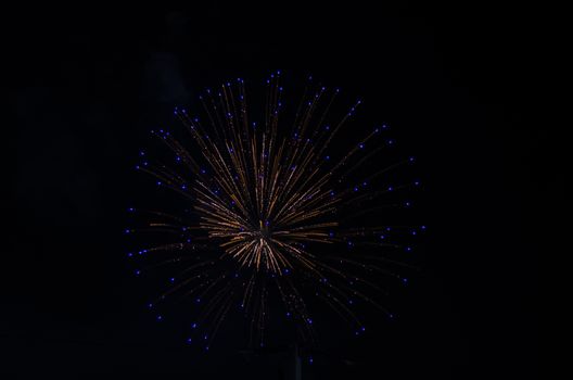 celebrate festival fire work on black sky background