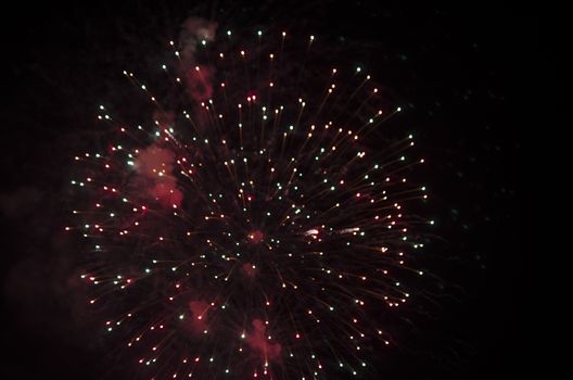 celebrate festival fire work on black sky background