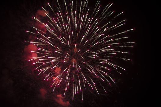 celebrate festival fire work on black sky background