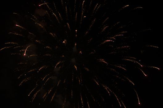 celebrate festival fire work on black sky background