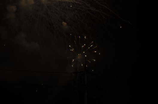 celebrate festival fire work on black sky background