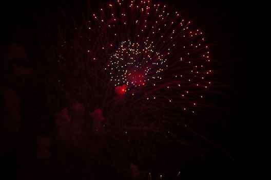 celebrate festival fire work on black sky background