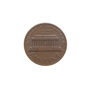 One Cent coin isolated over a white background