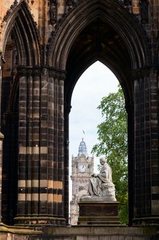 Victorian gothic monument to Scottish author Sir Walter Scott in Edinburgh