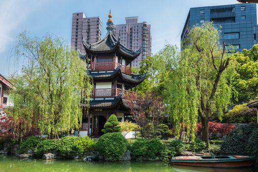 detail of Wen Miao confucian confucius temple in shanghai china popular republic