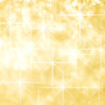 Holiday shiny glowing stars golden background