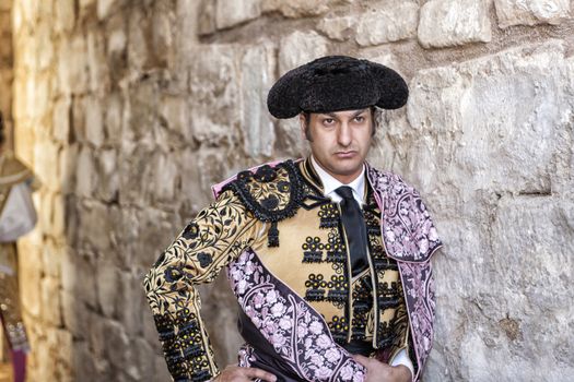 Ubeda, Jaen provincia, SPAIN , 29 september 2010:  Spanish bullfighter Morante de la Puebla concentrated on the alley minutes before going out to initiate the paseillo in Ubeda bullring, Jaen, Spain, 29 September 2010