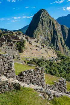 Machu Picchu, Incas ruins in the peruvian Andes at Cuzco Peru