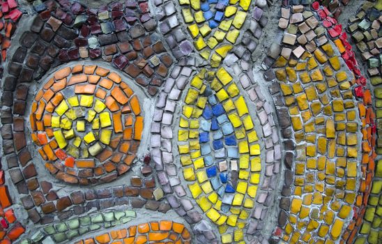 The abstract texture of the glass rod and smalt mosaics
