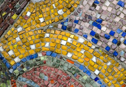 The abstract texture of the glass rod and smalt mosaics