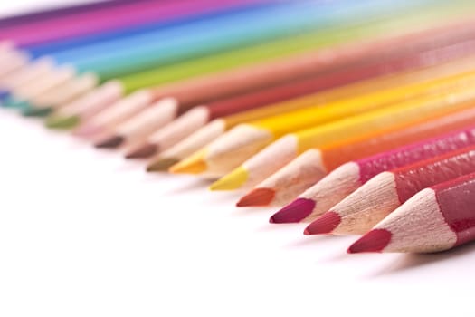 colored pencils, isolated on a white background 