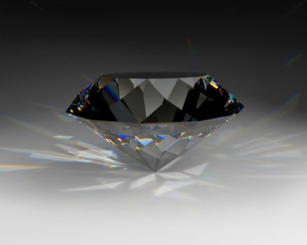 gemstone on the gray background, 3d illustration