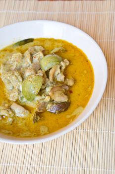 delicious Thai food call KAENG KEAW WAN KAI from chicken and spicy curry