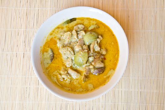 delicious Thai food call KAENG KEAW WAN KAI from chicken and spicy curry