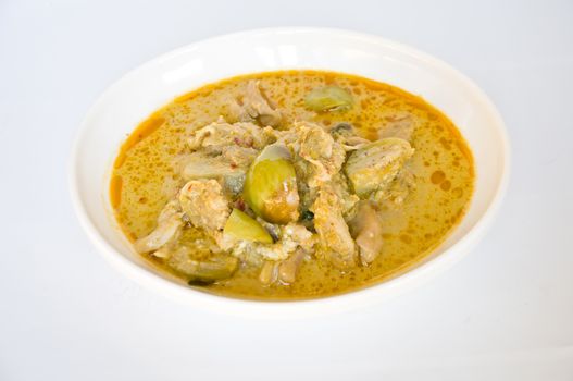 delicious Thai food call KAENG KEAW WAN KAI from chicken and spicy curry