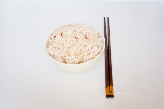 jasmine rice on white dish for eat