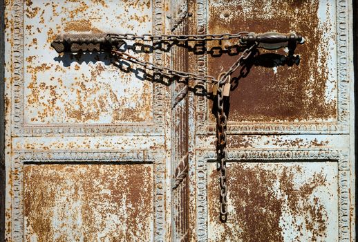 Chain on Door in Galata Neighborhood of Istanbul