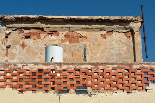 Grunge wall of an old house - Textured background                               