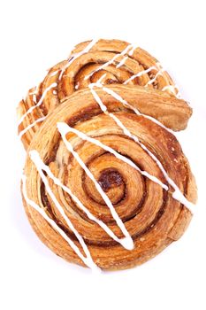 cinnamon danish isolated on white background.