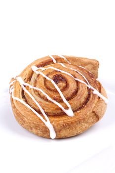 cinnamon danish isolated on white background.