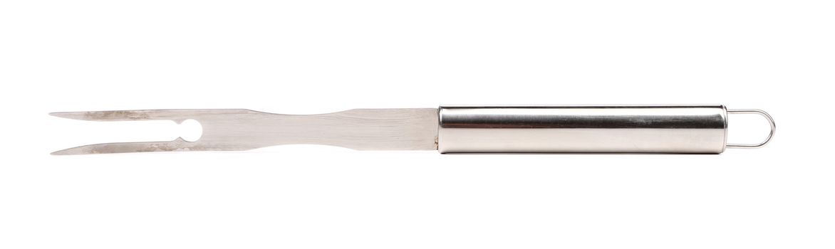 Close up of bbq fork. Isolated on a white background.