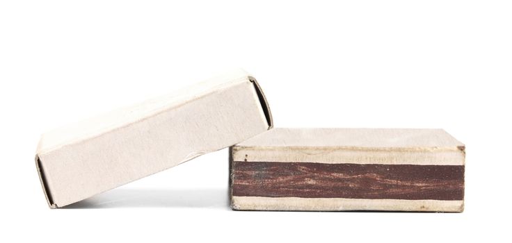 Two match boxes. Isolated on a white background.