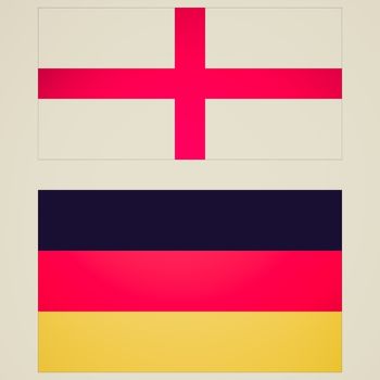 Retro looking England vs Germany - Flags of the two countries