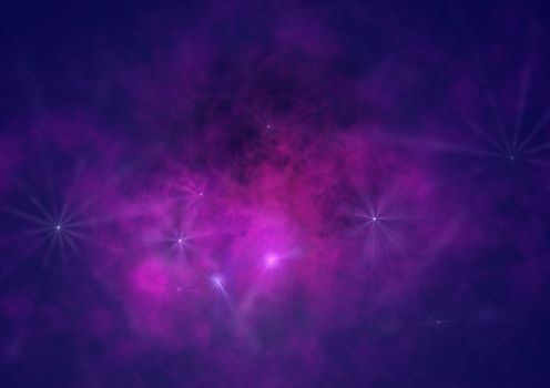 Far being shone nebula and star field against space. "Elements of this image furnished by NASA".