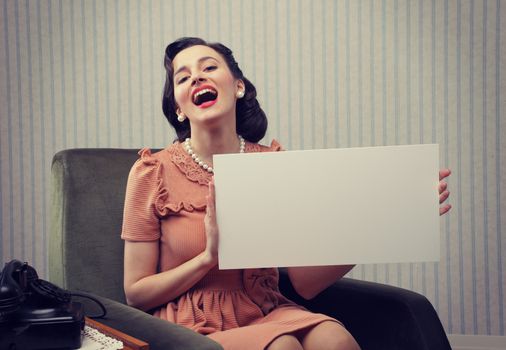 Kappy woman smiling at camera, copy space