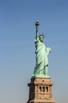 New York City, New York - September 4: Statue of Liberty, in New York City, NY, on September 4, 2013. 