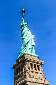 New York City, New York - September 4: Statue of Liberty, in New York City, NY, on September 4, 2013. 