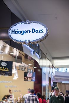 MINNEAPOLIS,MN - SEPTEMBER 26: Haagen Dazs store and logo in Mall of America, in Minneapolis, MN, on September 26, 2013. 