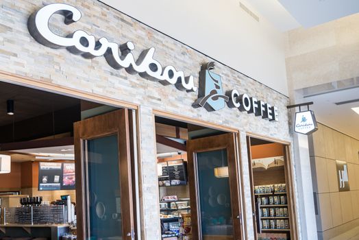MINNEAPOLIS,MN - SEPTEMBER 26:Caribou Coffee store and logo in Mall of America, in Minneapolis, MN, on September 26, 2013. 