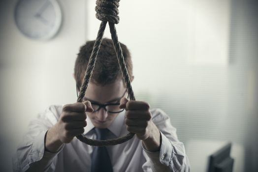 A desperate Young businessman, to commit suicide