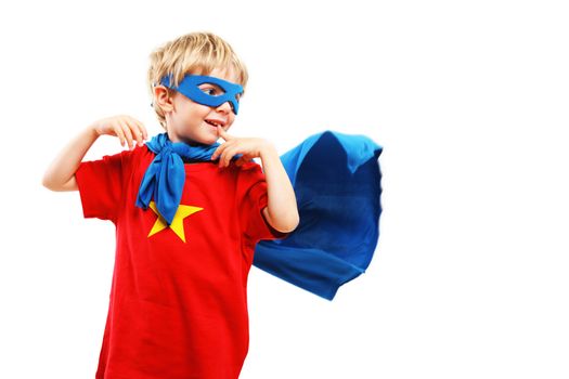 A young boy dreams of becoming a superhero.